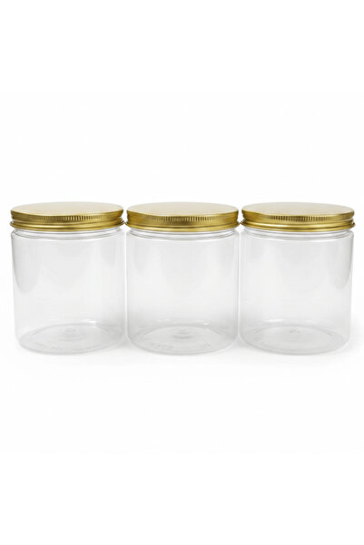 JIHAM 3 PCS Plastic Storage Jar Set 850 ml - 10 × 12 cm
