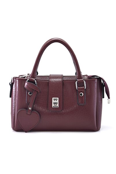 Madame Women's Handbag with Lock Detail, Shoulder Strap, Daily Bag with Heart...