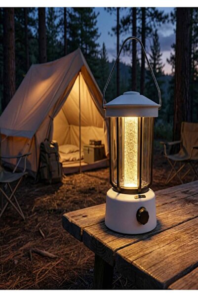 Brokoli Home Panther PT-380 USB Şarjlı Retro Tasarım LED Kamp Lambası Günışığ...