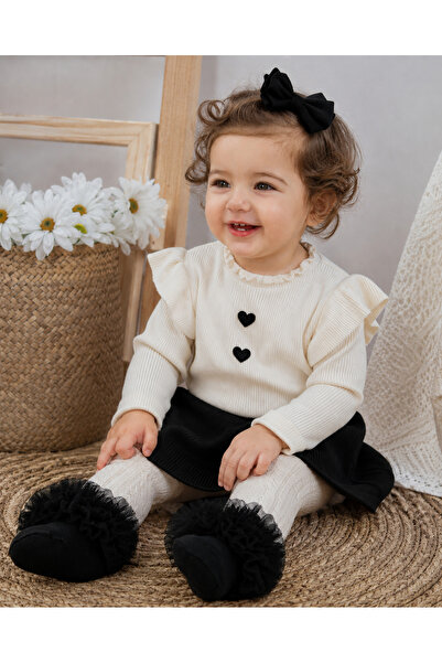 ESES BEBE Baby Girl Kokoş Socks Tulle Ruffle Tutu Special Occasion Socks 0-3 ...