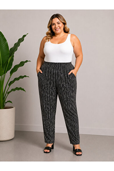 Trendline Women's Plus Size Stretchy Fabric Viscose Elastic Waist Pocket Deta...