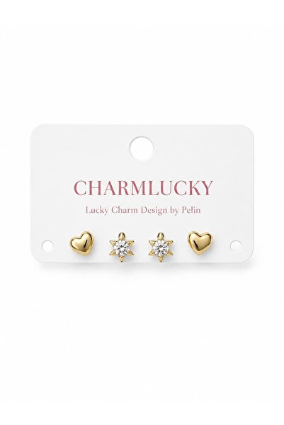 CHARMLUCKY ÖZEL SERİ KALP-YILDIZ KÜPE SETİ