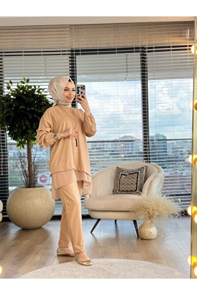 Levidor 100206 بدلة شيفون مفصلة التصميم لاتيه