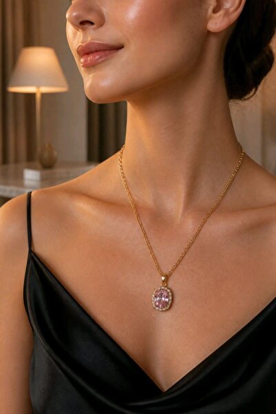 Monalisa Home Gold Color Luxurious Zircon Stone Figured Showy Necklace