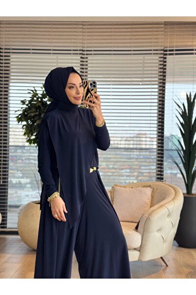 Afili 4214 طقم إيريم غير متماثل باللون الأزرق الداكن
