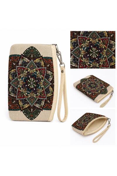Mervişim Aksesuar Ethnic Patterned Women's Handbag-Zippered Duck Fabric Speci...