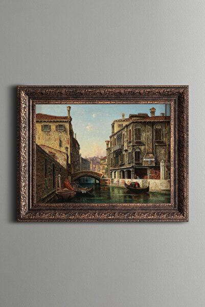 epiqart View of the Venetian Canals and Bridges - Vintage Patterned Painting ...