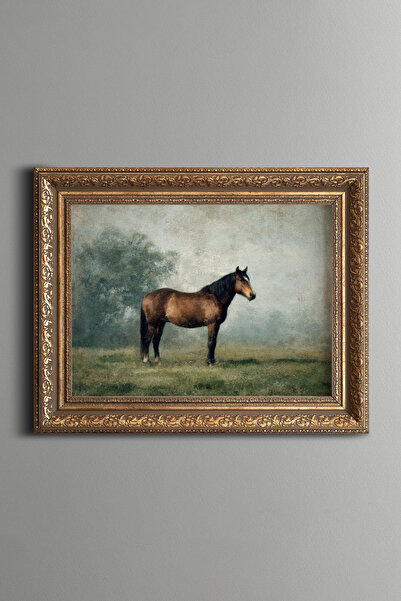 epiqart Horse Figure in Nature - Vintage Patterned Painting - Thick Model