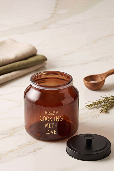 KHAKMA 2 Liter Amber Glass Jar – Large Size Storage Jar with Metal Lid and Si...