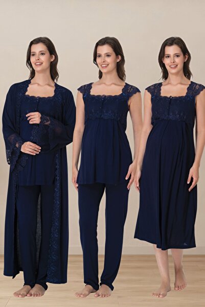 by İGP Maternity Pajamas and Nightgown Set with Breastfeeding Feature, 4-Piec...