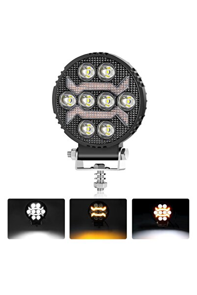 Flexzon Προβολέας LED ΛΕΠΤΟΣ 10-30 Βολτ Υψηλής Ισχύος Λευκό / Πορτοκαλί DRL 1...