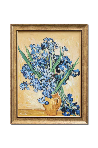 artnova Διάσημο κορνιζαρισμένο, ζωγραφισμένο στο χέρι έργο τέχνης, Βάζο με ίρ...