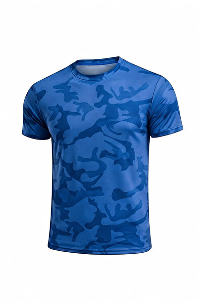 SERABLANKA Men's Moisture Wicking Quick Dry Athletic Technical Camouflage Patterned Sports T-Shirt