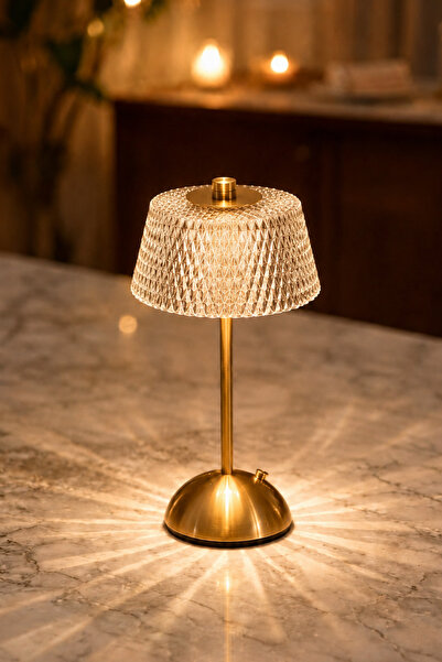 Oversized Diamond Design Crystal led Desk Lamp Decorative Lighting with 3 Colors Light, Touch and Rechargeable