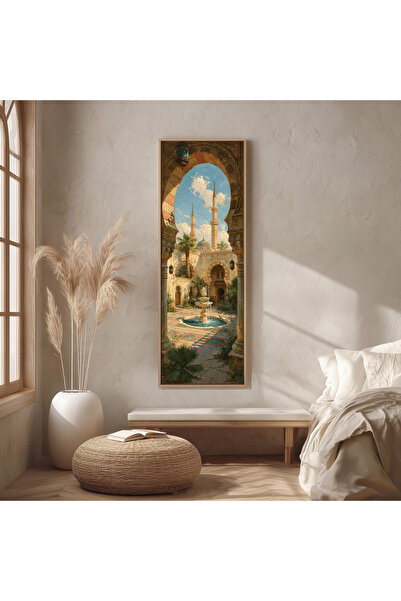 Tuba Decor Tek Parça Gerçek Ahşap dikey islami avlu Panorama