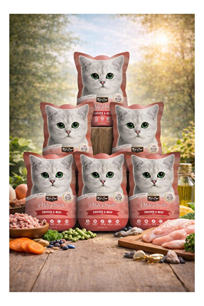 Kit Cat بيتيت بوتش دجاج ولحم بقري طعام رطب متكامل ومتوازن للقطط 70 جرام (طقم ...
