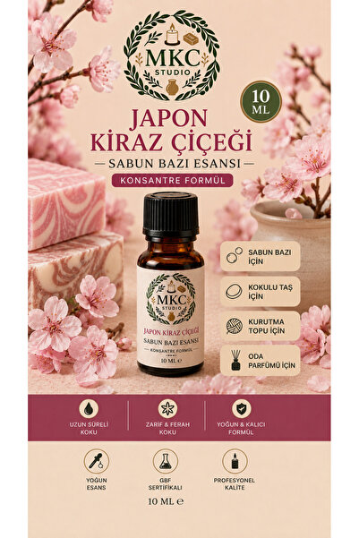 Japon Kiraz Çiçeği Sabun Bazı Esansı 10 ML – Konsantre Formül – Sabun Bazı, Kokulu Taş, Oda Parfümü ve Kurutma Topu İçin