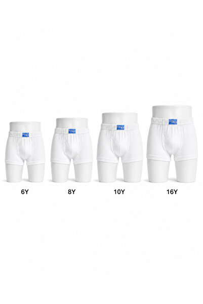 MADE White Cotton Elastic Waist Boys Underwear Boxer Short