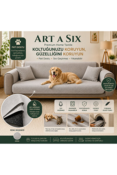 ARTASIX 140x280 cm Gri Sıvı Geçirmez Koltuk Koruyucu Örtü | Kaymaz Yıkanabili...