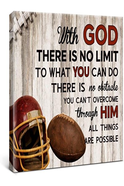 HOME MODE 30x40 cm Gallery Wrapped Canvas | American Football Faith Quote | R...