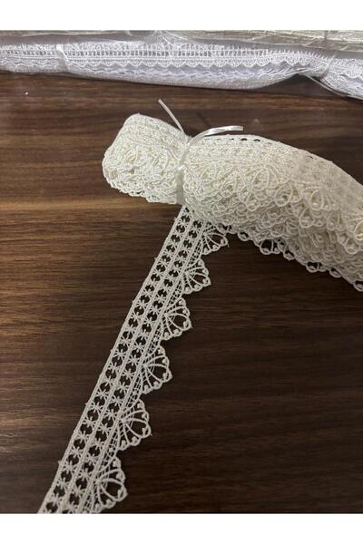 Butik Klasik Güpür Dantel 9 Metre Beyaz Şerit Dantel Çeyiz El İşi Dikiş Hobi ...