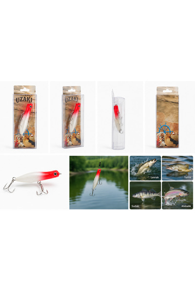Hobifix 7 cm 8.5 gr Popper Sahte Balık Maketi – Yüzey Avı için Yapay Yem – Le...