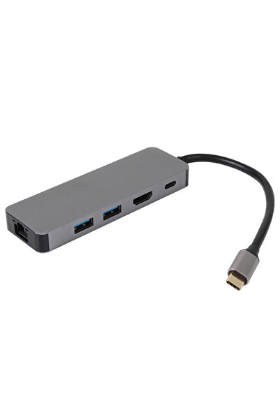 Universal Vcom CU4592 محول من النوع C إلى HDMI (4K@30Hz)+2-USB A 3.0 (5Gb)+شب...