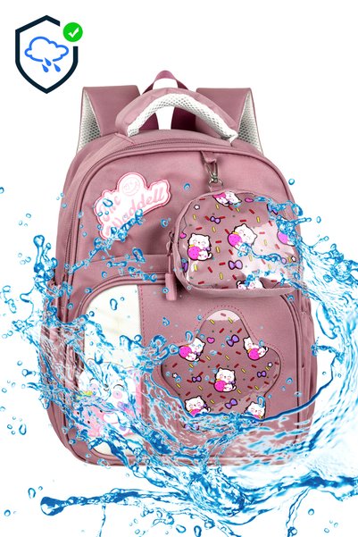 WMİLANO Twill Transparent Patterned Sweet Cute Girl Nursery Kindergarten Preschool Bag with Small Mini Wallet as a Gift.