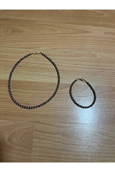 golden takış Necklace and Bracelet Set