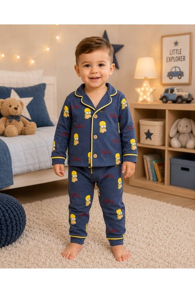 derin baby 100% Cotton Long Sleeve Buttoned Character Patterned Seasonal Patt...