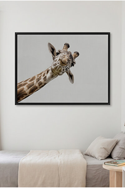 Jasmine Art Happy Giraffe Kids Wall Art | Portrait Framed Canvas Print | Luxu...