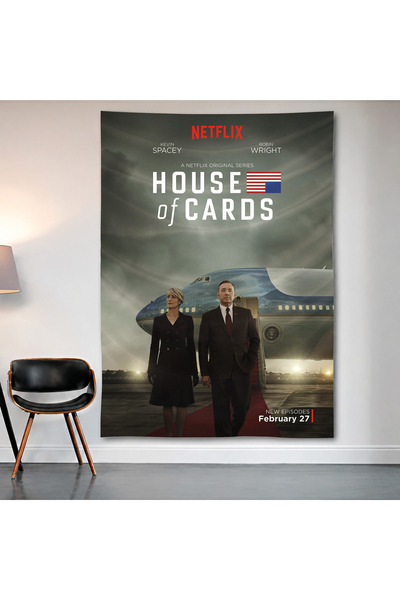 Geek Cultcha House of Cards Wall Covering Wall Tapestry First Quality Satin F...