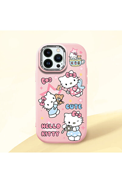 Hontinga iPhone 12 Pro Max Uyumlu Kılıf kamera koruyucu Pembe Silikon Couple ...