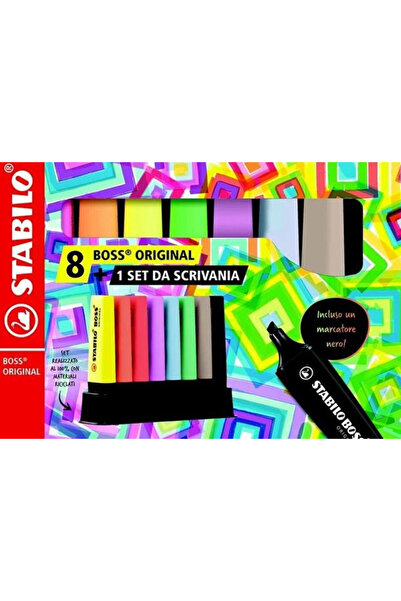 Stabilo Set 8 markere Boss Original, grosime 2-5mm, tus pe baza de apa, multi...