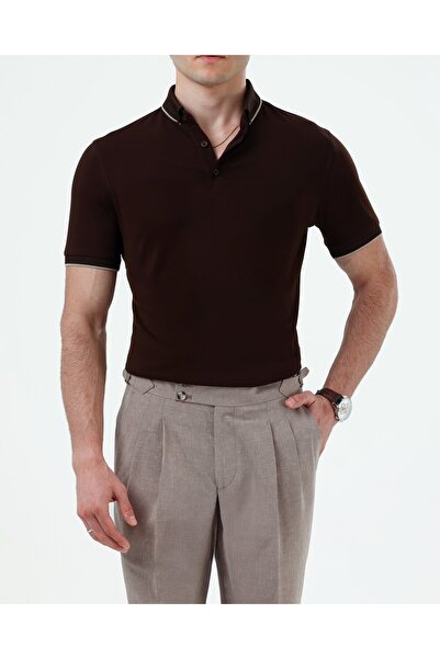 TerziAdemAltun Italian Style Slim Fit Men's Polo Collar Short-Sleeved Knitwea...