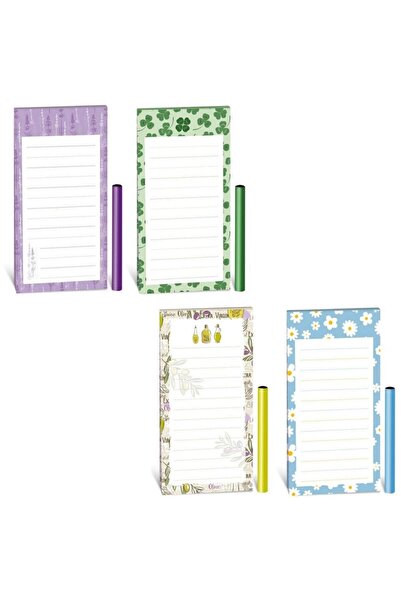 OEM Blocnotes magnetic Helma, 60 file, cu creion, multicolor, 7x14 cm