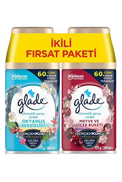 Glade Otomatik Sprey Yedek, 2'li Paket, Okyanus Sessizliği - Meyve ve Çiçek B...