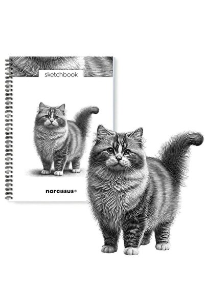 narcissus Sketchbook A4, 50 file, spirala cu perforatie, multicolor