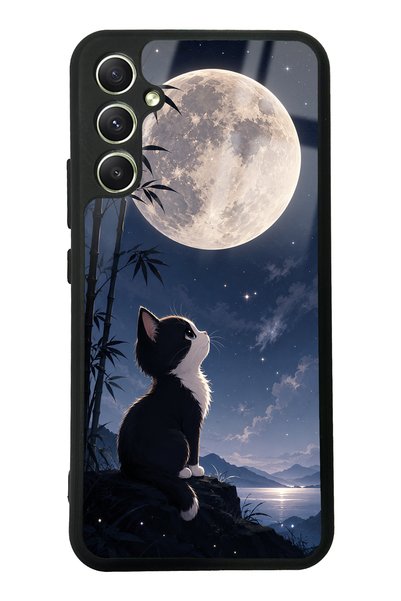 Spoyi حافظة هاتف سامسونج A34 Moon Guardian Kitty ذات تصميم لامع