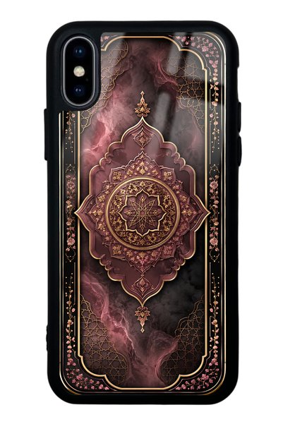 Spoyi iPhone XS Max Glossy Phone Case with Rosewood Ottoman Medallion Design