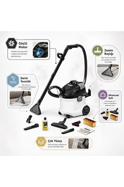 Karcher Signature Line Halı Yıkama Makinesi 1000W 4L Büyük Tank, Kesintisiz D...