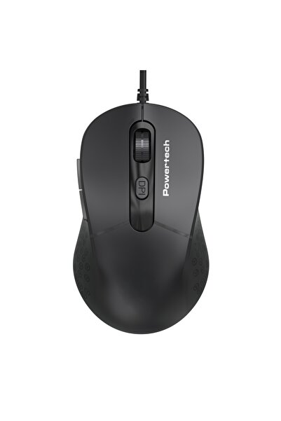 NO BRAND POWERTECH ενσύρματο ποντίκι PT-1467, οπτικό, έως 1600DPI, μαύρο