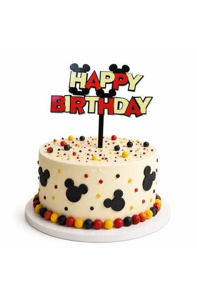 Baloane Vesele Topper Tort Mickey Mouse Happy Birthday Multicolor Decor Party...