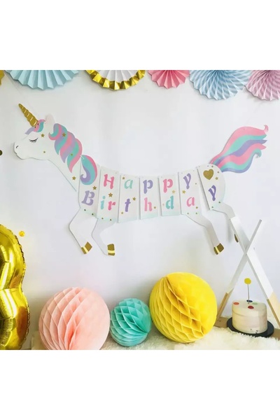 Baloane Vesele Banner La mulți ani Unicorn Magic BNR13