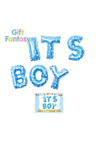 Baloane Vesele Set Baloane Litere IT'S BOY Imprimeu Stelute SET231