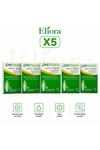 onetouch 5 Packs of Onetouch Verio Blood Glucose Test Strips - 250 Strips