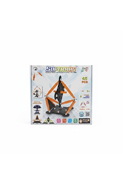 TUFY TOYS Supermag 45 Piece Magnetic Construction and Stem Education Set