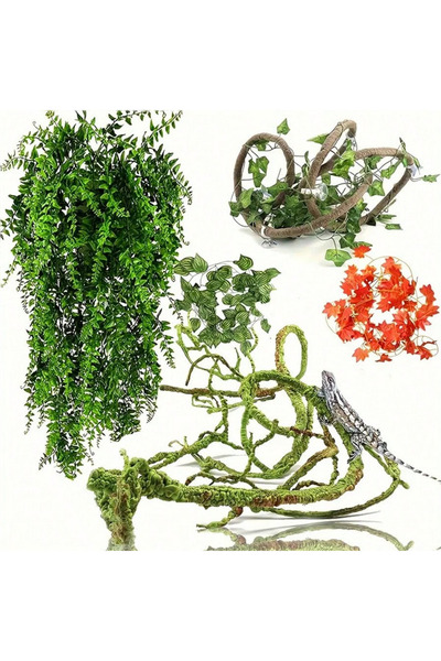 OEM Artificial vine plants for terrarium decoration, green color, Top Bottom ...