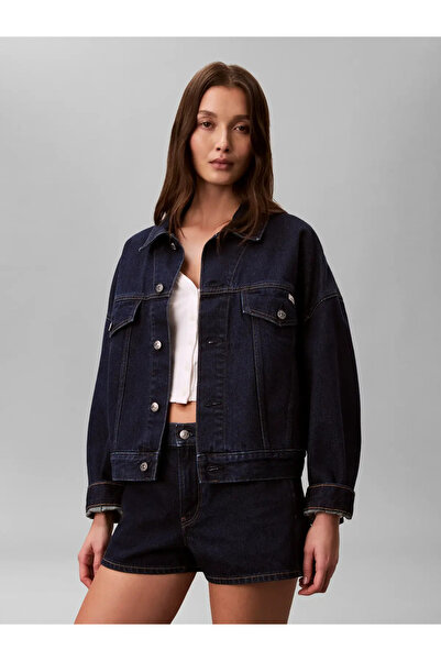 Calvin Klein RELAXED TRUCKER TRUE, GWI, XXS Kadın Lacivert Kot Ceket