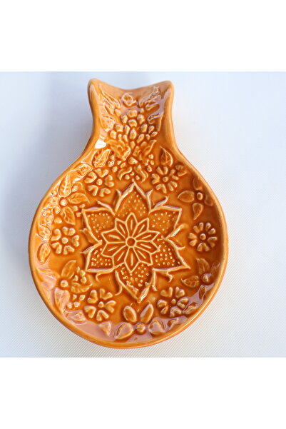 Zeem Handmade Ceramic El Yapımı Seramik Kabartma Küçük Kaşıklık Mavi Çini Des...